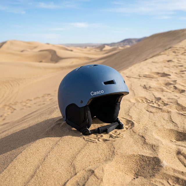 Casco de protección sobre la duna